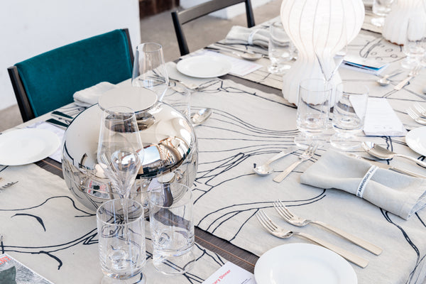 Designer table settings at INTERNI seated dinner